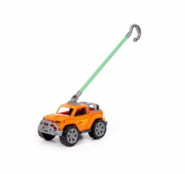 Автомобиль-каталка Легионер с ручкой (оранжевый)