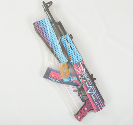 Автомат из дерева Неон, стреляет резинками.